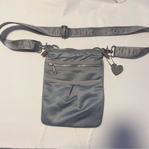 PINK Victoria’s Secret Gray Nylon Crossbody Purse